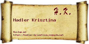 Hadler Krisztina névjegykártya